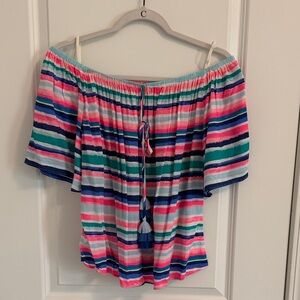 Lilly Pulitzer Multicolor Striped Off-Shoulder Blouse
